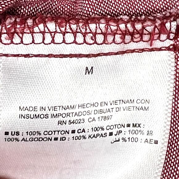 Old Navy Sz M Pink Flower Power Long Sleeve Button Down Shirt Pocket Cotton - Picture 7 of 11